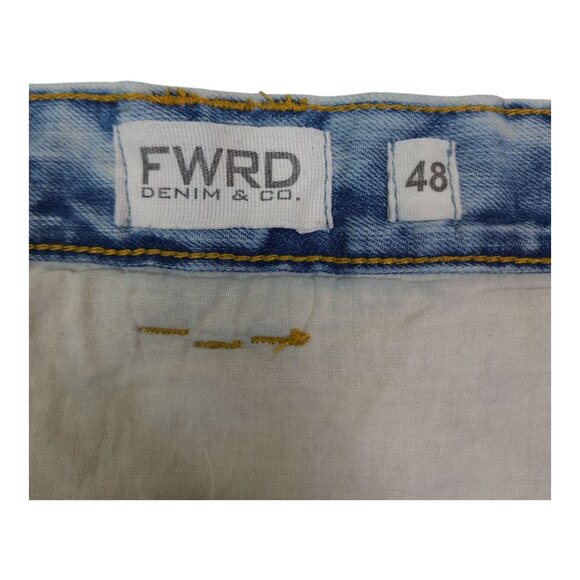 Fwrd Denim & Co. Mens Blue Distressed Jeans Size 48 Inseam 33" Mint Condition - Picture 7 of 12
